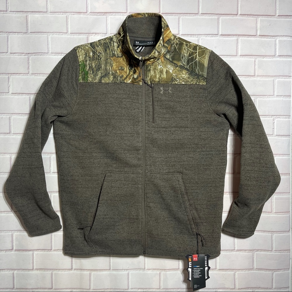 UNDER ARMOUR COLDGEAR HUNT REAL TREE EDGE CAMO JACKET SIZE L MEN LARGE